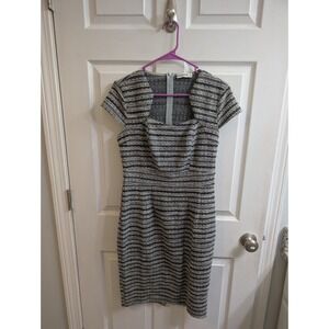 GRACE KARIN Women's Tweed Sheath Dress Square Neck Short Sleeve - Size M